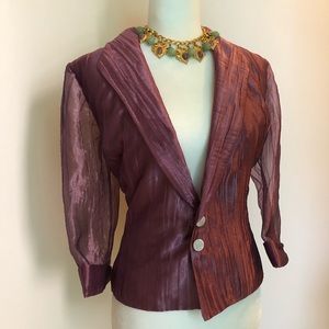 Taffeta Double Button Blazer